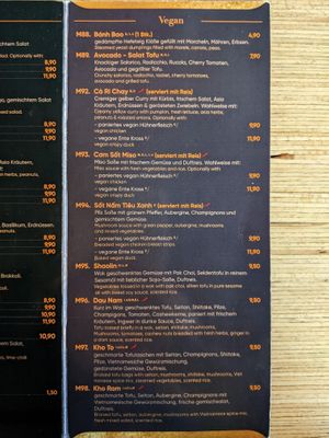 Vegan Menu of Co Chu. at Co Chu in Berlin