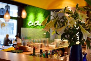 Part of the bar and the restaurant at Co Chu in Berlin