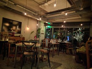 Interior dining room at Dot Restaurant in Nicosia