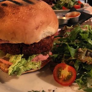 Falafel burger  at Dot Restaurant in Nicosia