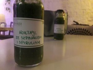 Got a free spinach and spirulina smoothie for spending over 50zł at Geranium Caffe in Poznan