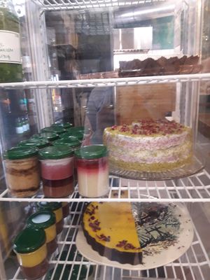 Dessert options at Geranium Caffe in Poznan