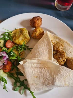 Coronation chicken wrap at Phoenix Plant Based Eatery in Prescot