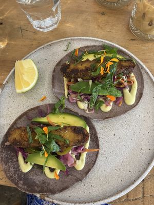 Vegan tempeh tacos  at Vanilla Food in Noosaville