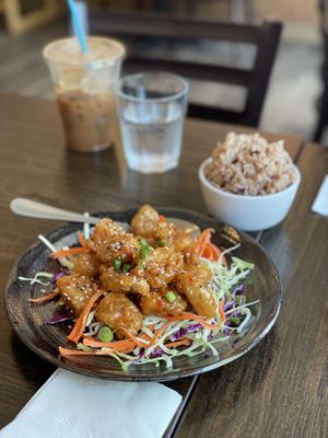Orange chicken   at Samata Vegan House in Hollywood