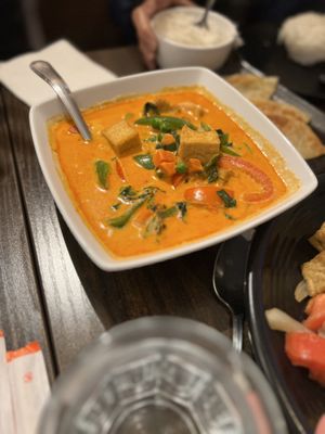 Panang curry with fried tofu is top class!  at Samata Vegan House in Hollywood