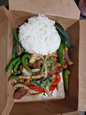 Hell fire "chicken" at Samata Vegan House in Hollywood