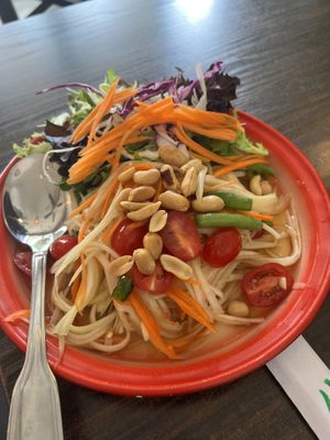 Papaya salad  at Samata Vegan House in Hollywood
