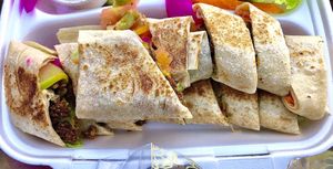 Spicy falafel sandwich  at Sandwich Falafel W Bas in Aqaba