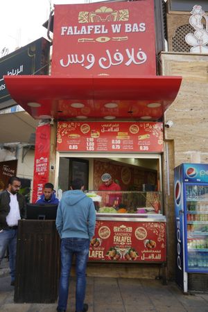 General view and prices at Sandwich Falafel W Bas in Aqaba
