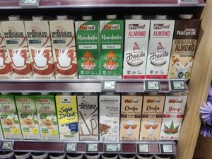 Veggie milks at Natural Spar in Gran Canaria