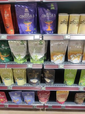 Protein powders at Natural Spar in Gran Canaria