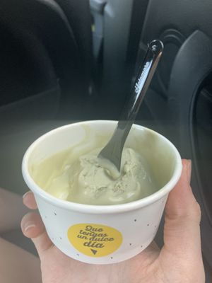 vegan pistachio ice cream at Natural Spar in Gran Canaria