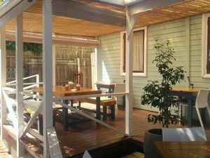 outdoor seating at Whole Earth Cafe in Cape Town