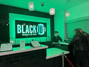 Pay and view menu at the end   at BLACKOUT Dining in the Dark in Las Vegas