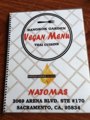 Vegan menu at Bangkok Garden in Sacramento