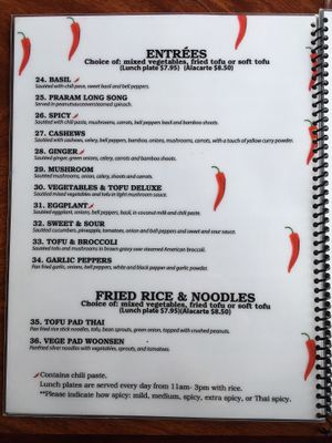 Menu page 3 at Bangkok Garden in Sacramento