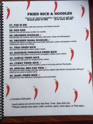 Menu page 4 at Bangkok Garden in Sacramento