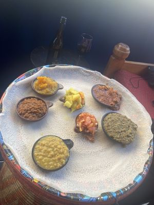 Vegan platter for 2 (lunch special) 150R per person   at Addis in Cape in Cape Town