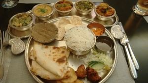 the royal vegan thali at Kalpna in Edinburgh