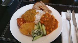 A plate from buffet lunch at Kalpna in Edinburgh