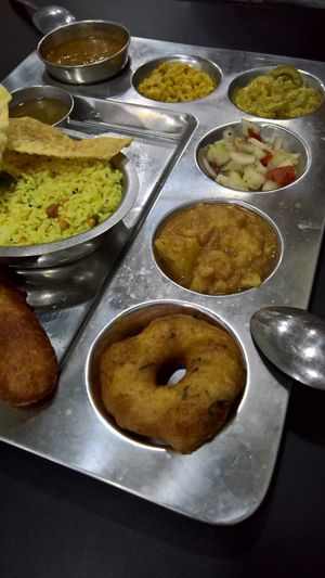 Indian Thali; amazing tastes and flavours and plenty to eat! We hat it with lemon rice, instead of the regular plain white rice. at Nagalingam's Bhavan in Kandy