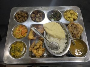 The Indian Thali 500rupees which is $4.99 AUD. Insane amount of food at Nagalingam's Bhavan in Kandy