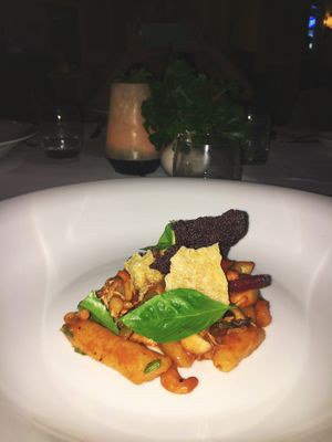 Pot au pho - Mushroom & rice paper gnocchi  at The Pepper Tree in Phu Quoc