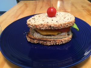 The breakfast sandwich  at Cali Cafe in Cozumel