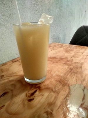 aqua dl dia, guava orange at Cali Cafe in Cozumel