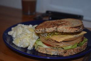 Tofurky Sandwich at Cali Cafe in Cozumel