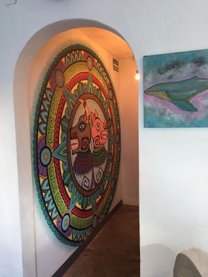 Cool mural at Cali Cafe in Cozumel