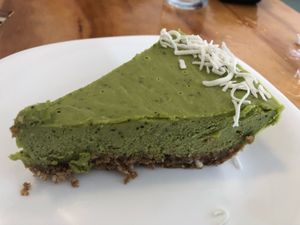 Raw key lime pie.  Fabulous at Cali Cafe in Cozumel