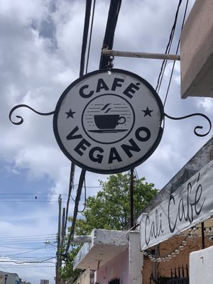 front sign  at Cali Cafe in Cozumel