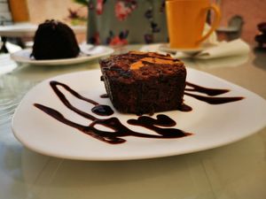 Peanut butter and banana brownie at Cali Cafe in Cozumel