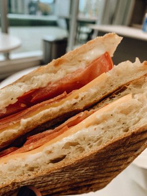 Ham panini at Wild Trails Coffee in North Vancouver