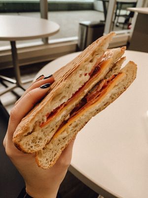 Ham panini at Wild Trails Coffee in North Vancouver