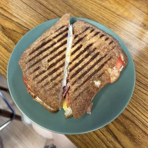 Turkey Pesto Panini, add mayo  at Wild Trails Coffee in North Vancouver