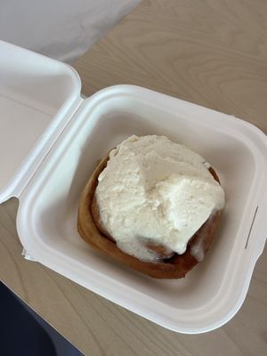 Cinnamon bun  at Wild Trails Coffee in North Vancouver
