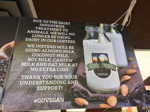 Love their anti dairy sign at Wild Trails Coffee in North Vancouver
