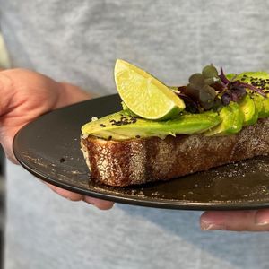 Avó & lime on toast  at Hale & Hearty in Waterloo