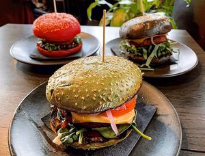 Plant burgers  at Hale & Hearty in Waterloo