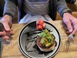 Vegan burger  at Turtle Bay in York