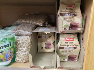 Dry soya meat at Mini Market in Futaleufu