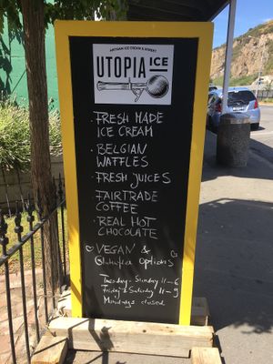 Utopia ice sandwich board  at Utopia Ice in Christchurch