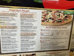 Pizza menu  at Pizzolis in Washington