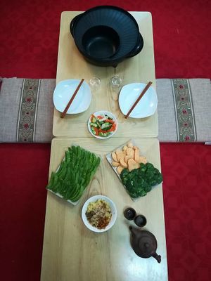 Vegetable BBQ is available if you want to try this local way of eating. at Hao Tea House in Ha Giang