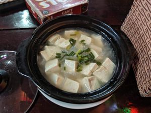 Fried tofu in onion sauce at Hao Tea House in Ha Giang