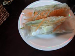 Fresh spring rolls at Hao Tea House in Ha Giang
