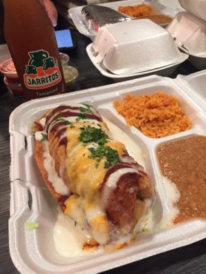 Wet Chimi Asada burrito combo. ::chef’s kiss:: at Doomie's NextMex - Vine in Hollywood